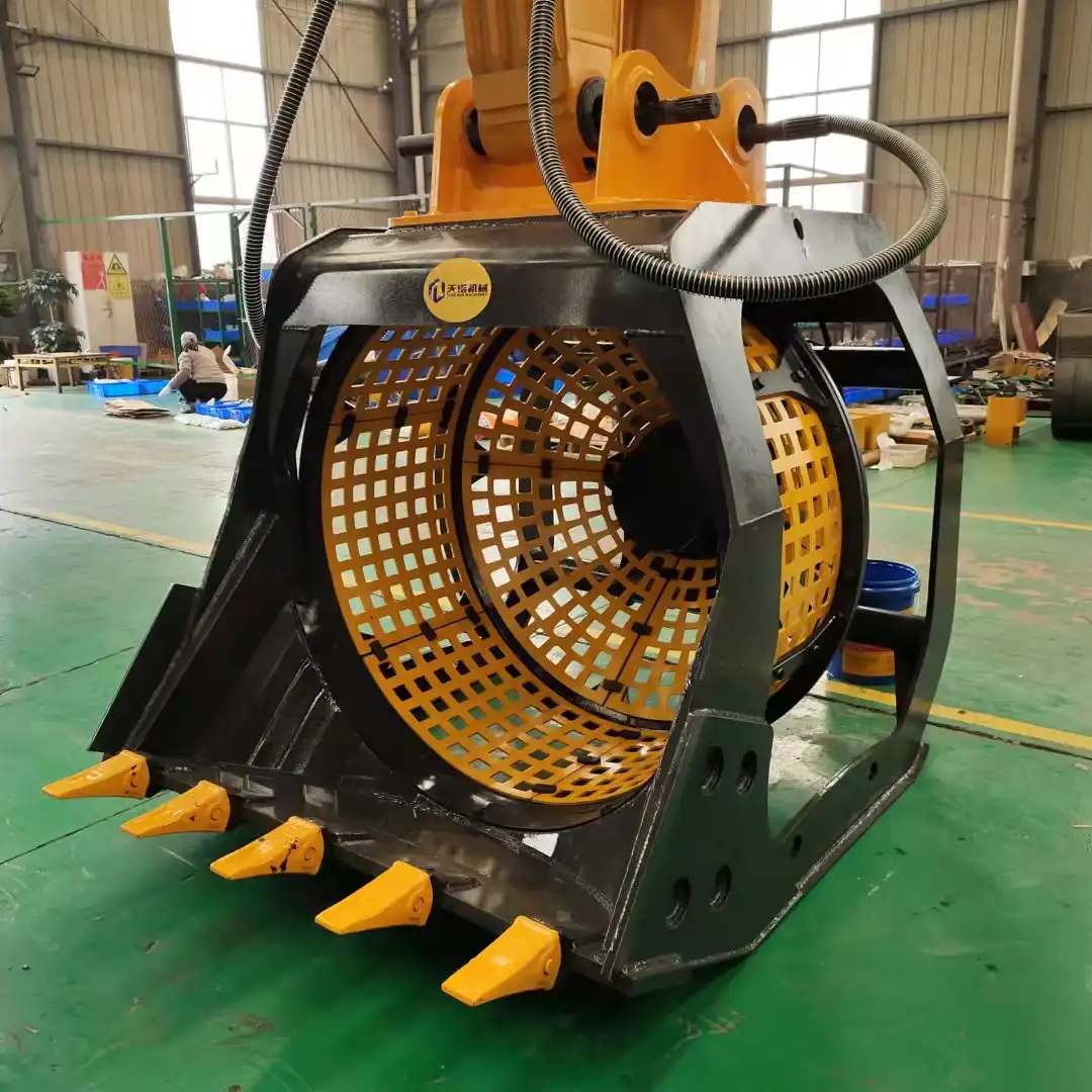 Rotary Screening Bucket For Excavator